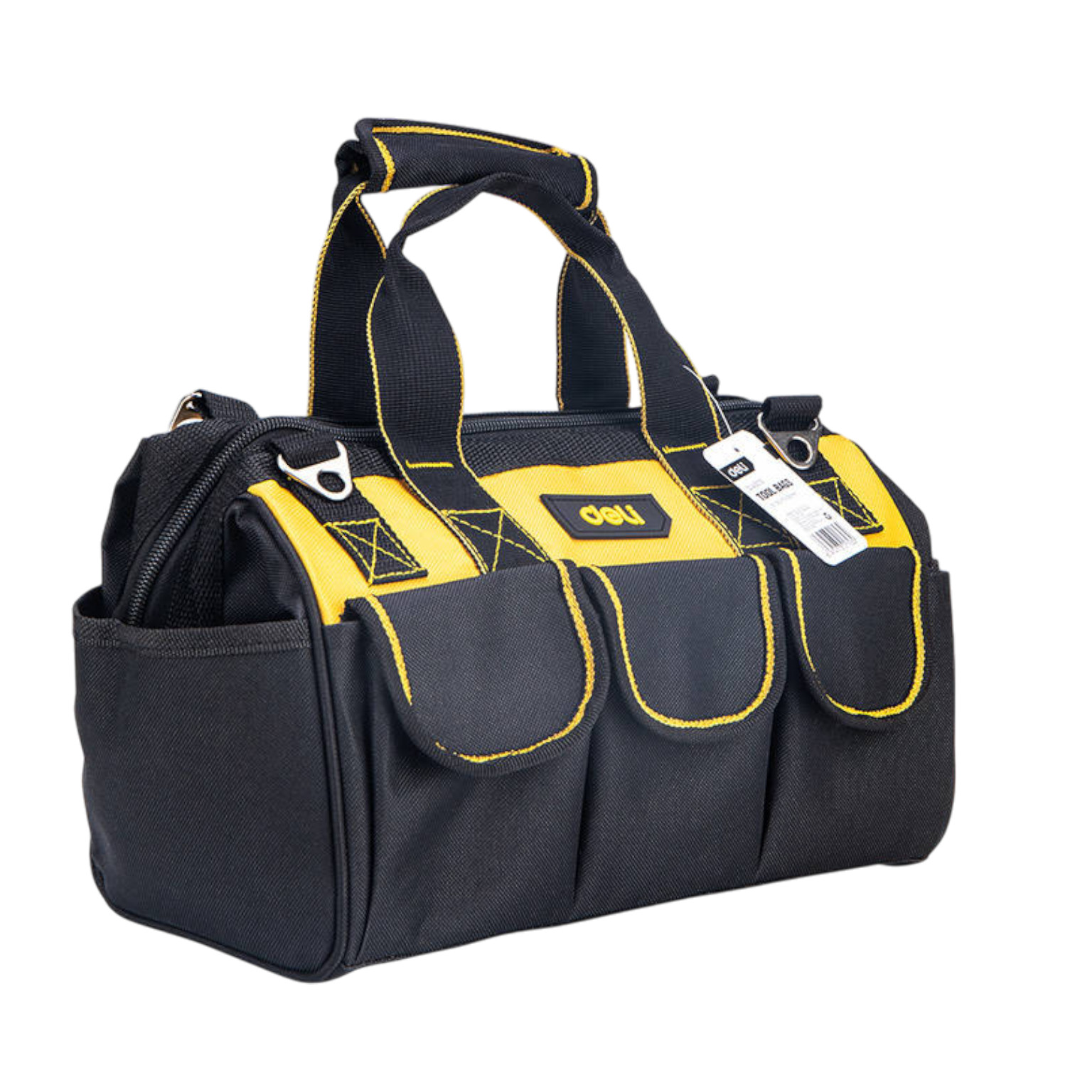 Tool Bag Work Bag Craft 31x17x22cm Black Yellow Oxford Fabric Deli