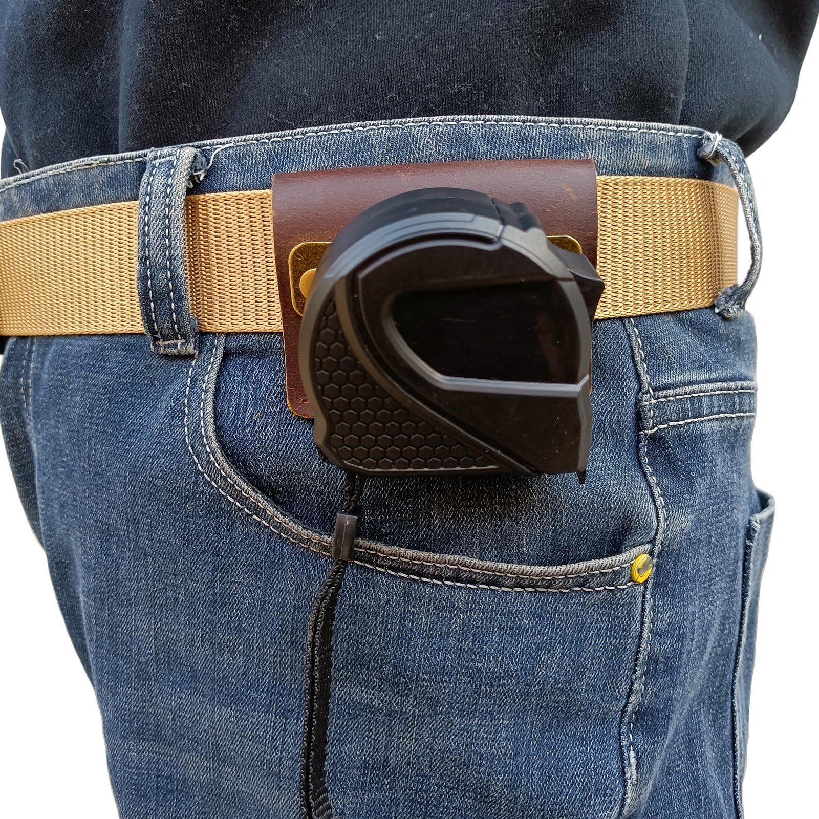 Leather Tool Holder Tape Measure Holder Clip Tape Holder for Tool Belt
