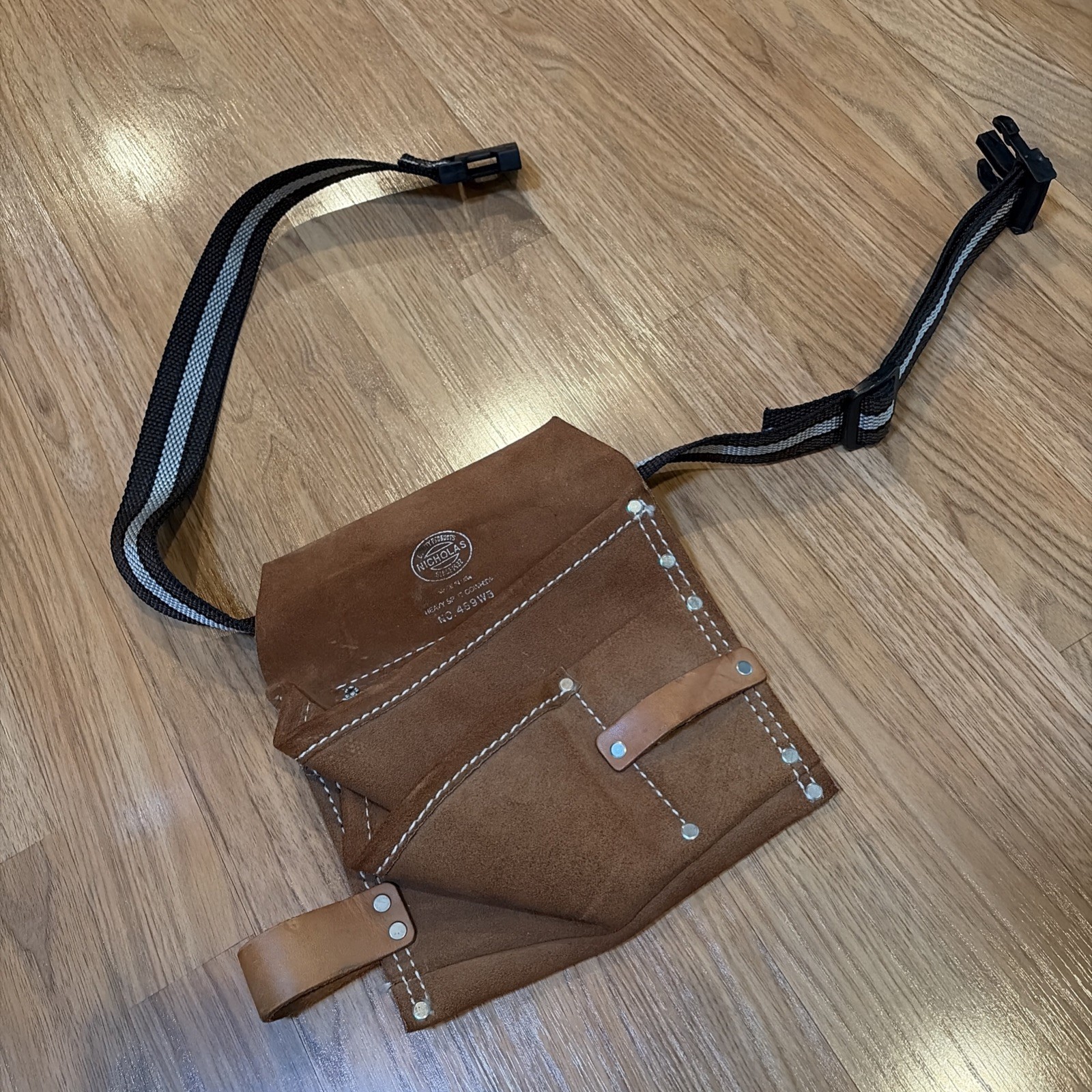 Nicholas Heavy Split Cowhide Suede Tool Pouch Nail Apron Carpenter Work Belt Bag