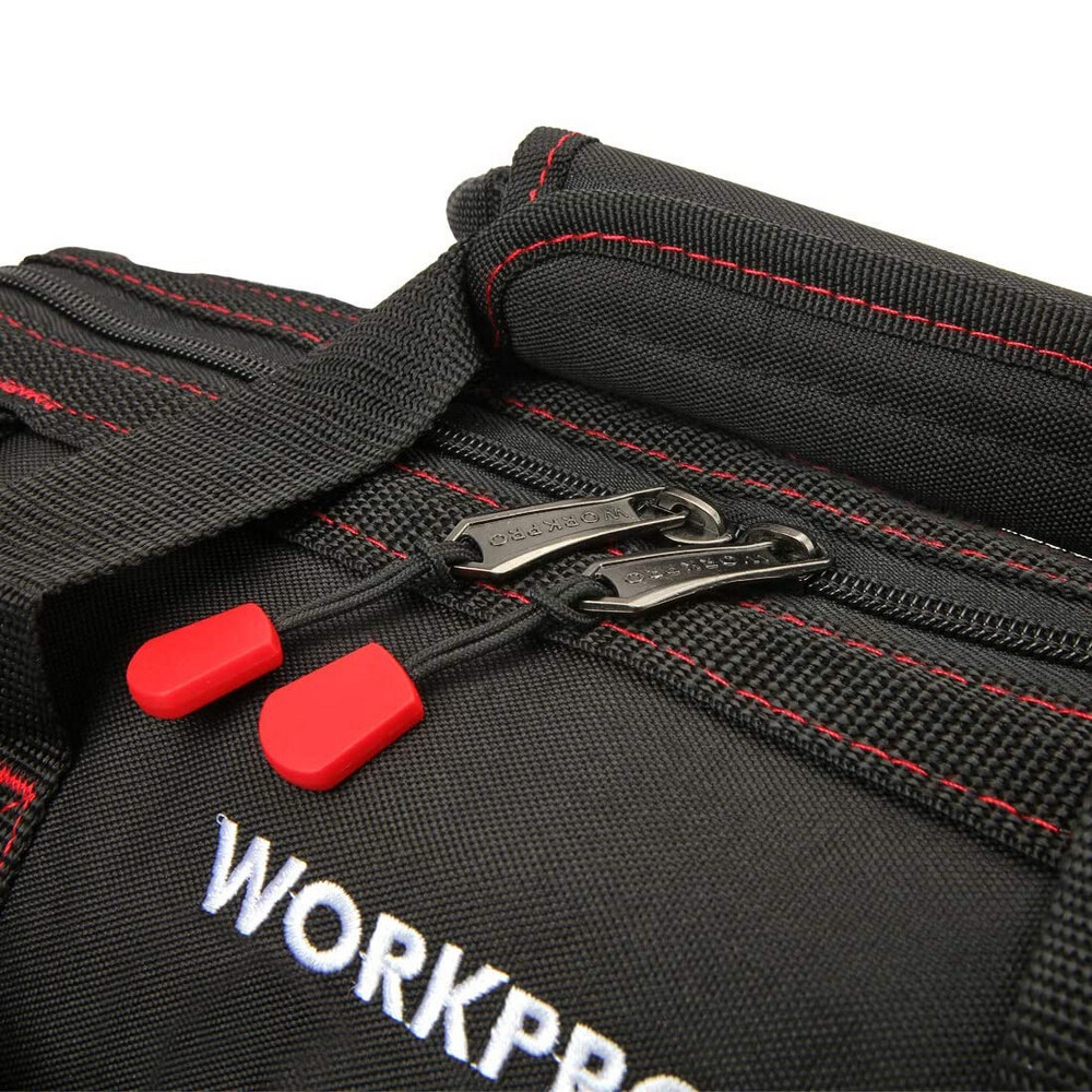 WORKPRO Close Top Wide Mouth Tool Storage Bag 16″/14″/12″ Rubber Base Pocket Bag
