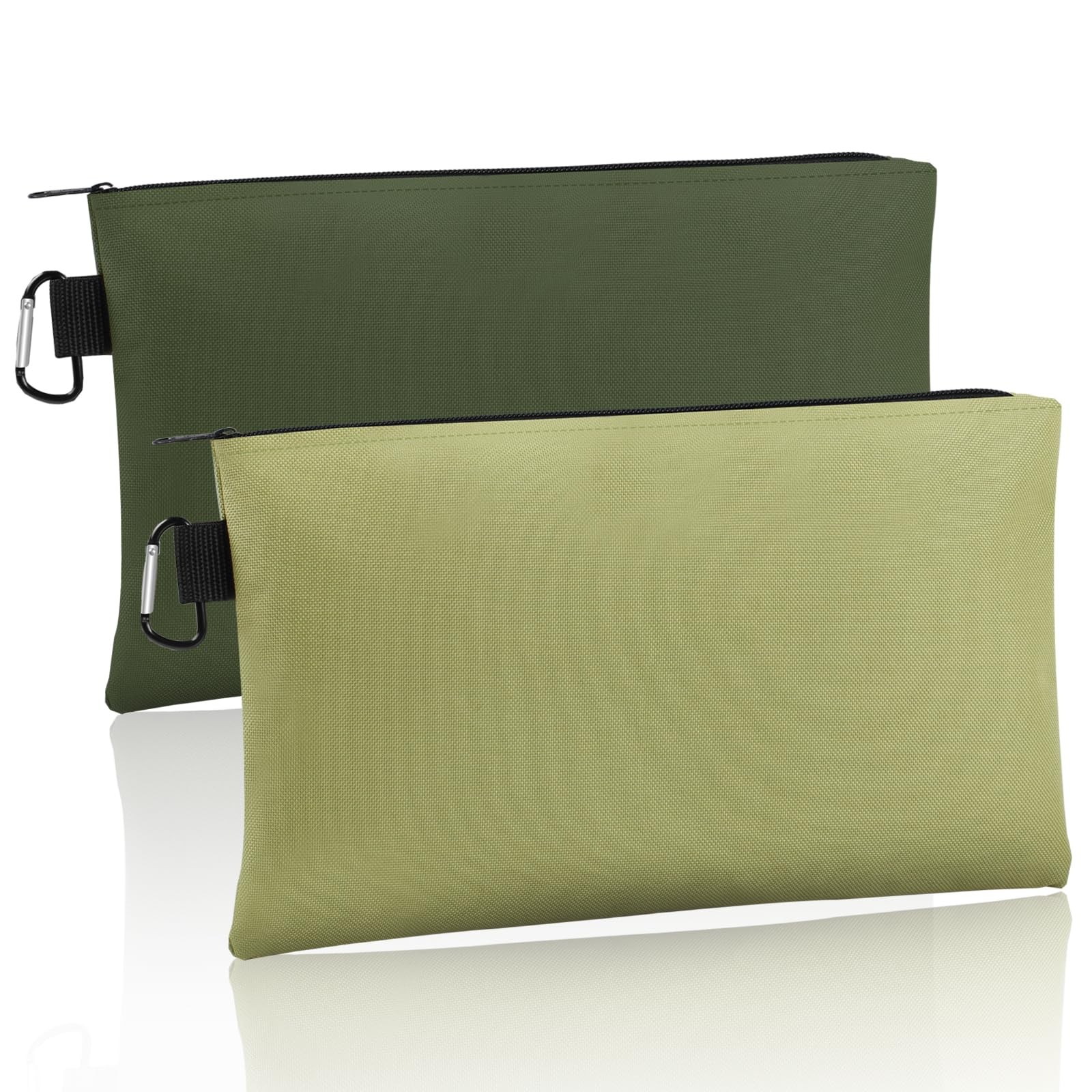 2 Pack Tool Bag Zippered Pouch with Carabiner Utility Storage Organizer Bags