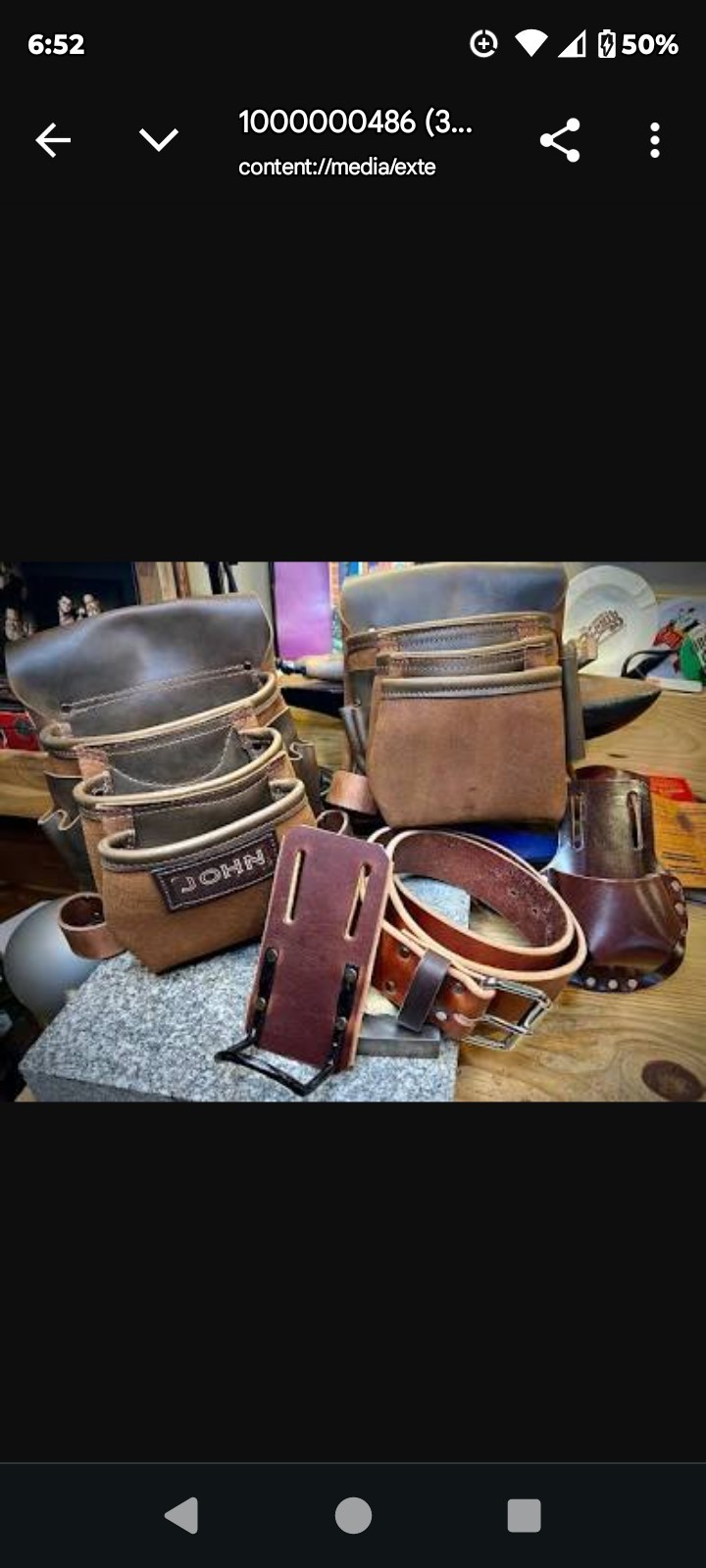 White/Tan Leather Tool Belt