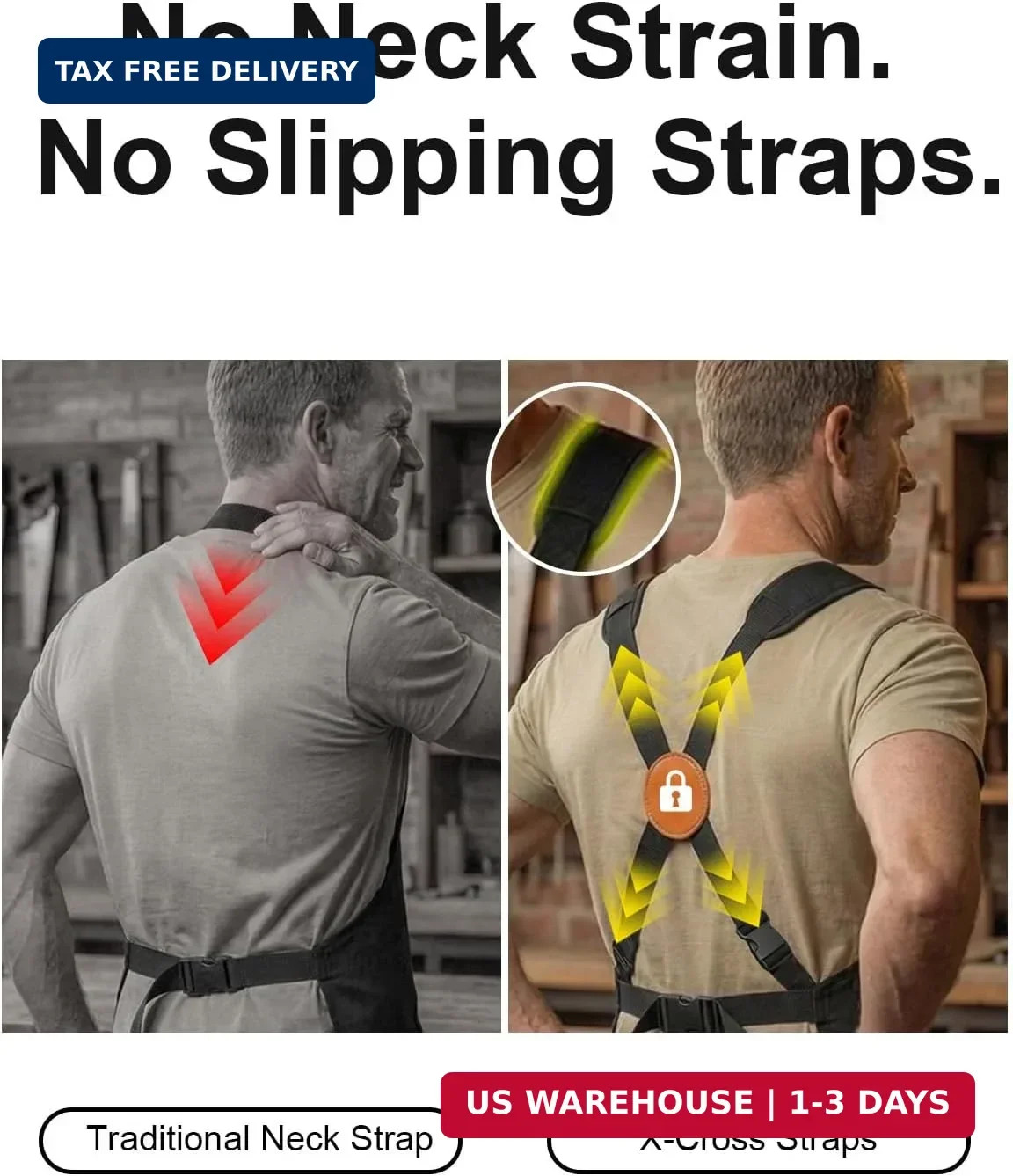 Heavy Duty Canvas Tool Aprons for Men: 6-Pocket, with Quick-Release Buckle, Ergo