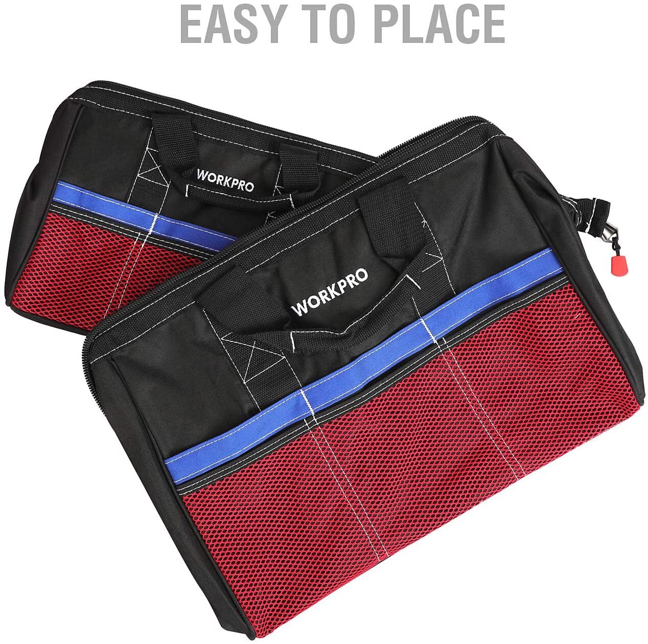 WORKPRO 18 inch Tool Bag Wide Mouth/2PC-13”&18” Tool Bags Heavy Duty Storage