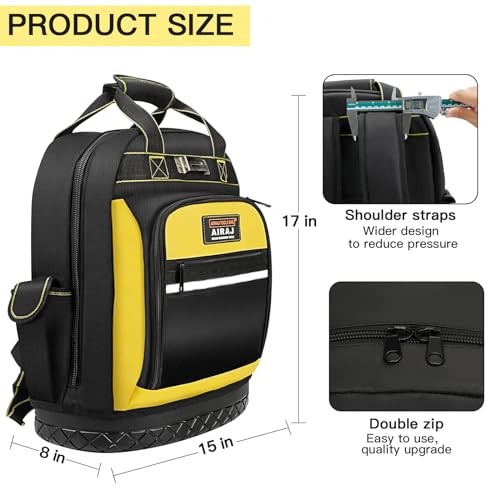 Tool Backpack 17 Heavy Duty Waterproof Molded Base