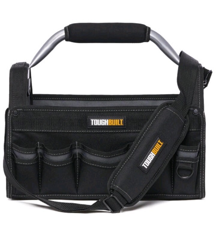 TWO PACK ToughBuilt® 15″ Builder’s Tool Tote With Carry Strap – NEW