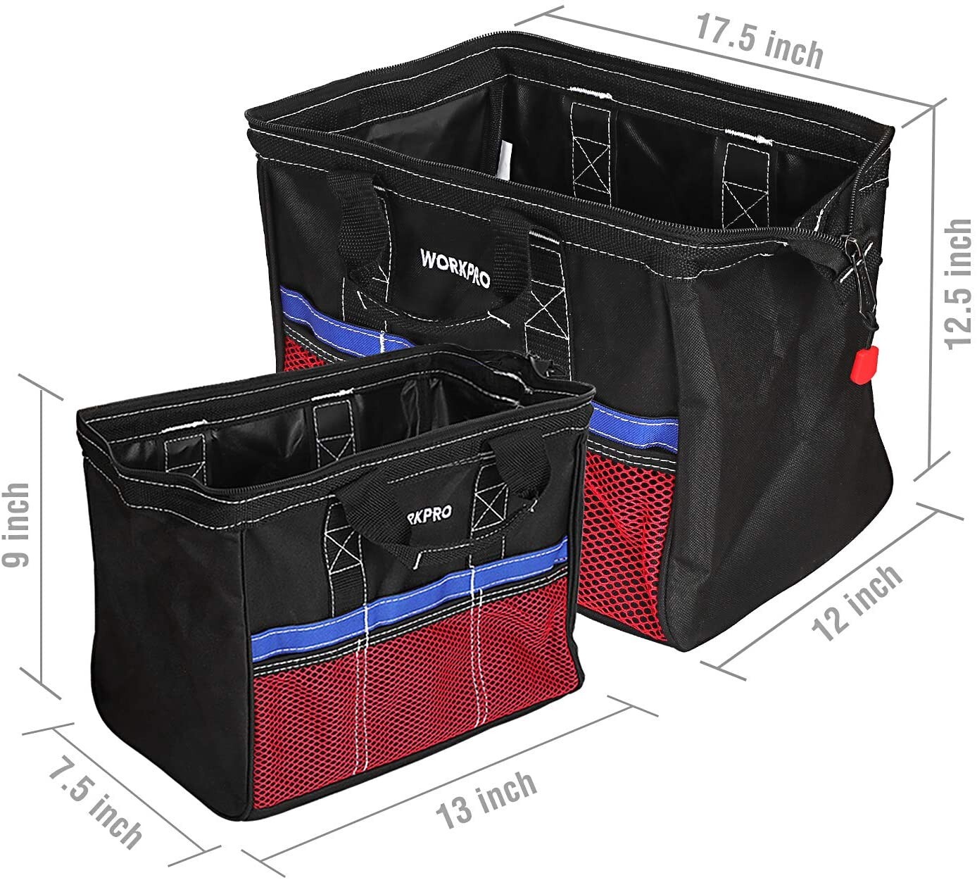 WORKPRO 2PIECE Tool Bag Tool Storage Bag Case Oxford Zipper-Top 13-inch &18-inch