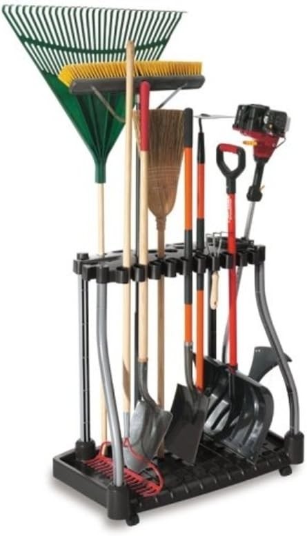 Garage Tool Tower Rack Easy to Assemble Wheeled Organizes up to 40 Long
