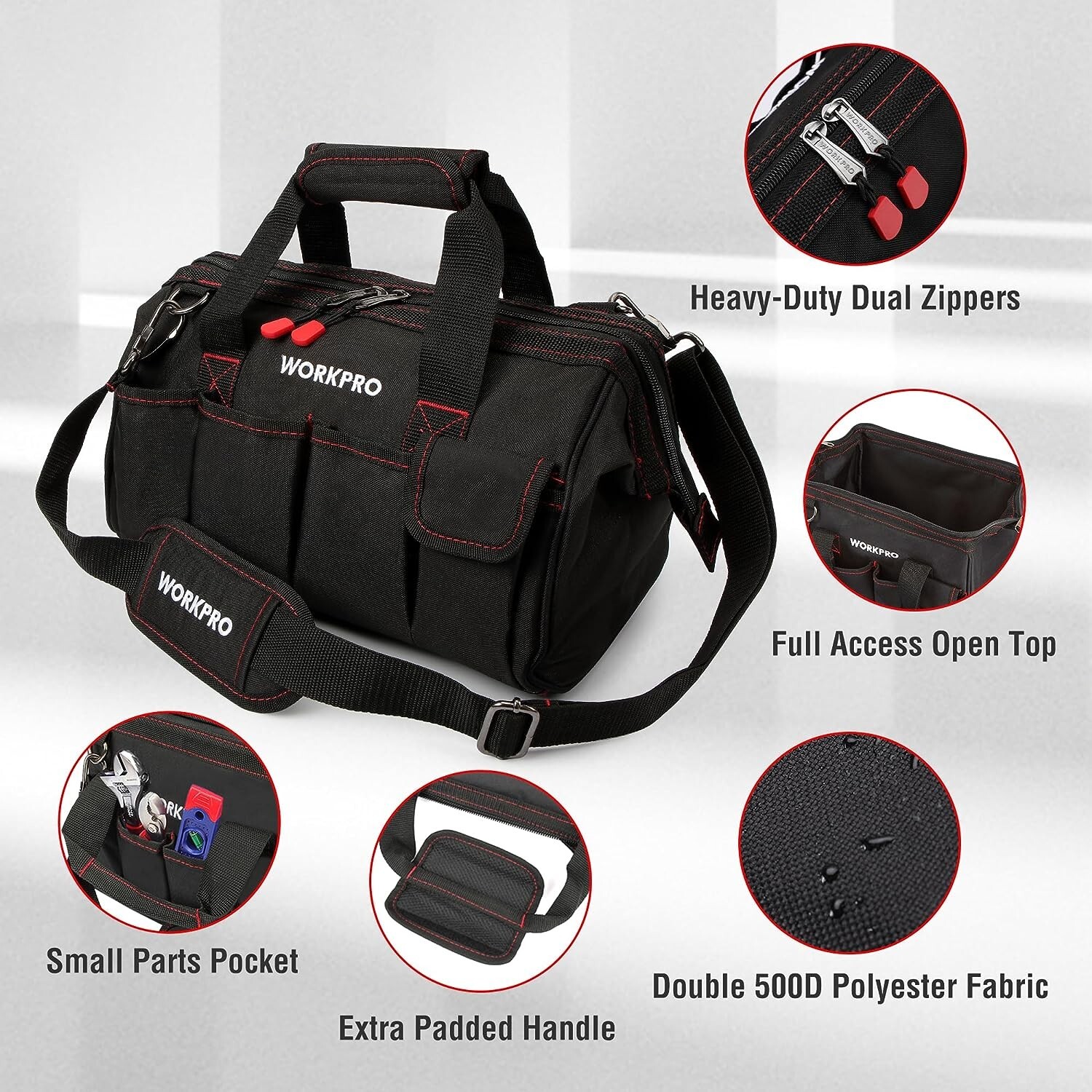 Professional Tool Organizer with Padded Handle & Adjustable Shoulder Strap