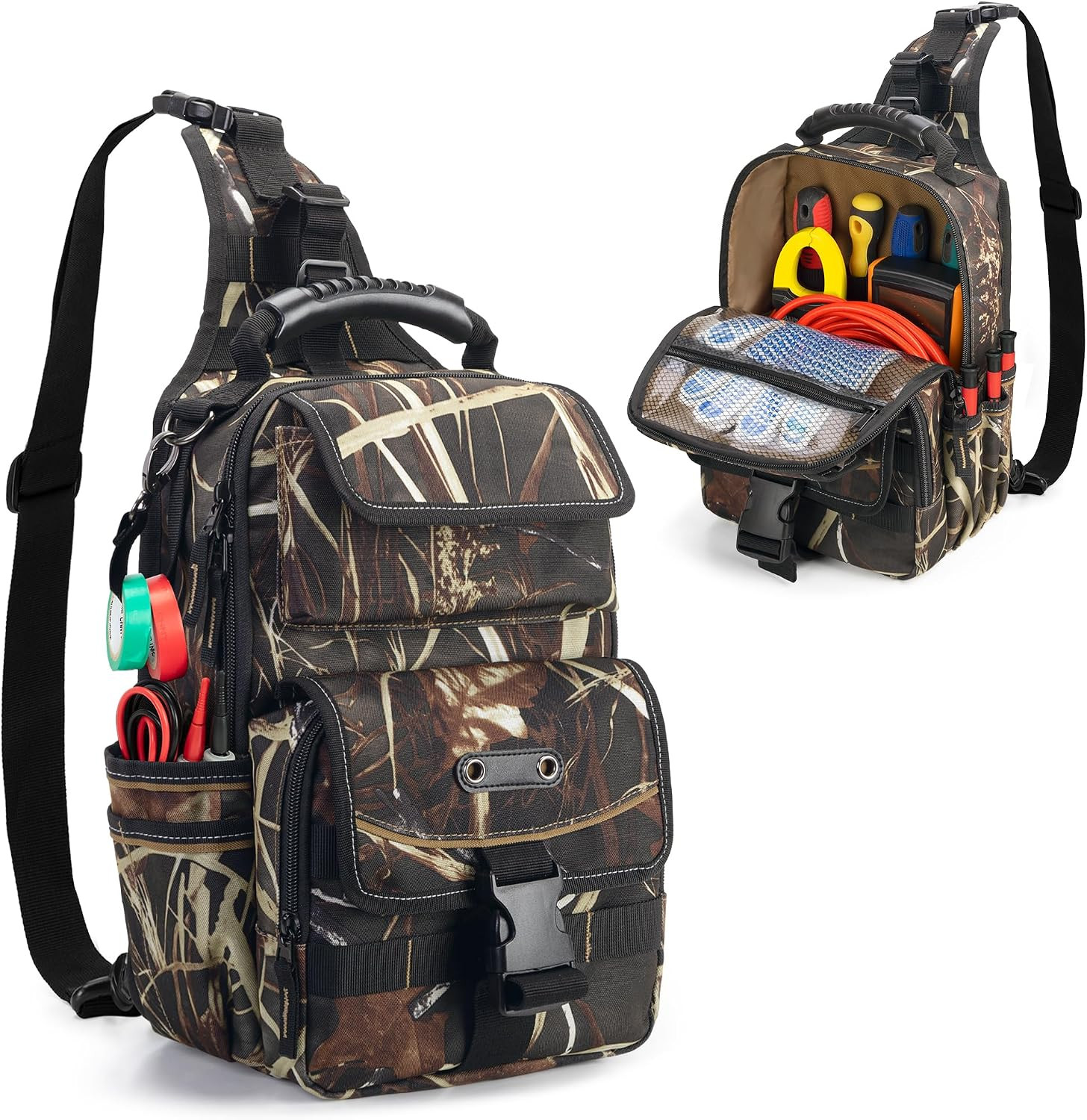 Electrician Tool Pouch Bag, Zippered HVAC Tool Organizer | Heavy-Duty Canvas