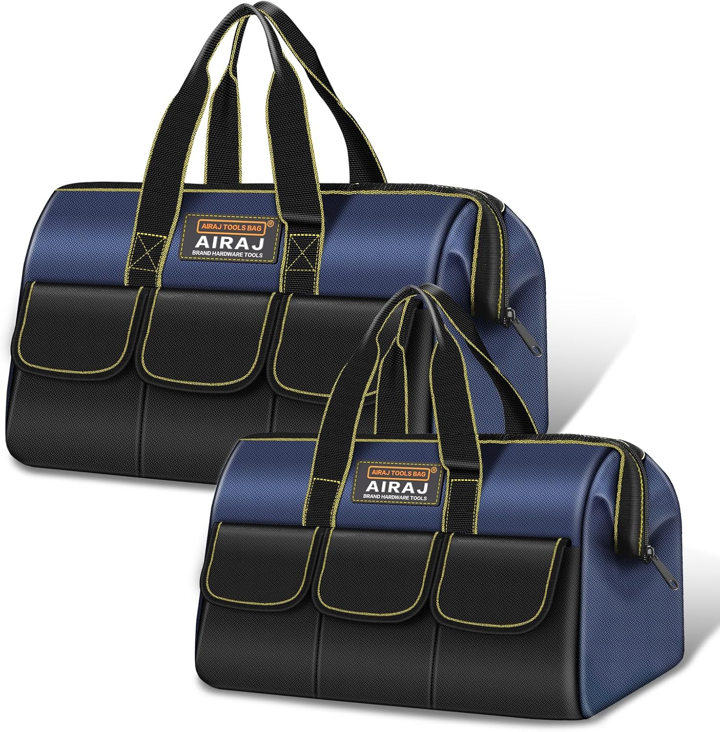 2-Pack Tool Bag Set 18″ & 16″ Wide Mouth Tote Portable Tool Organizer