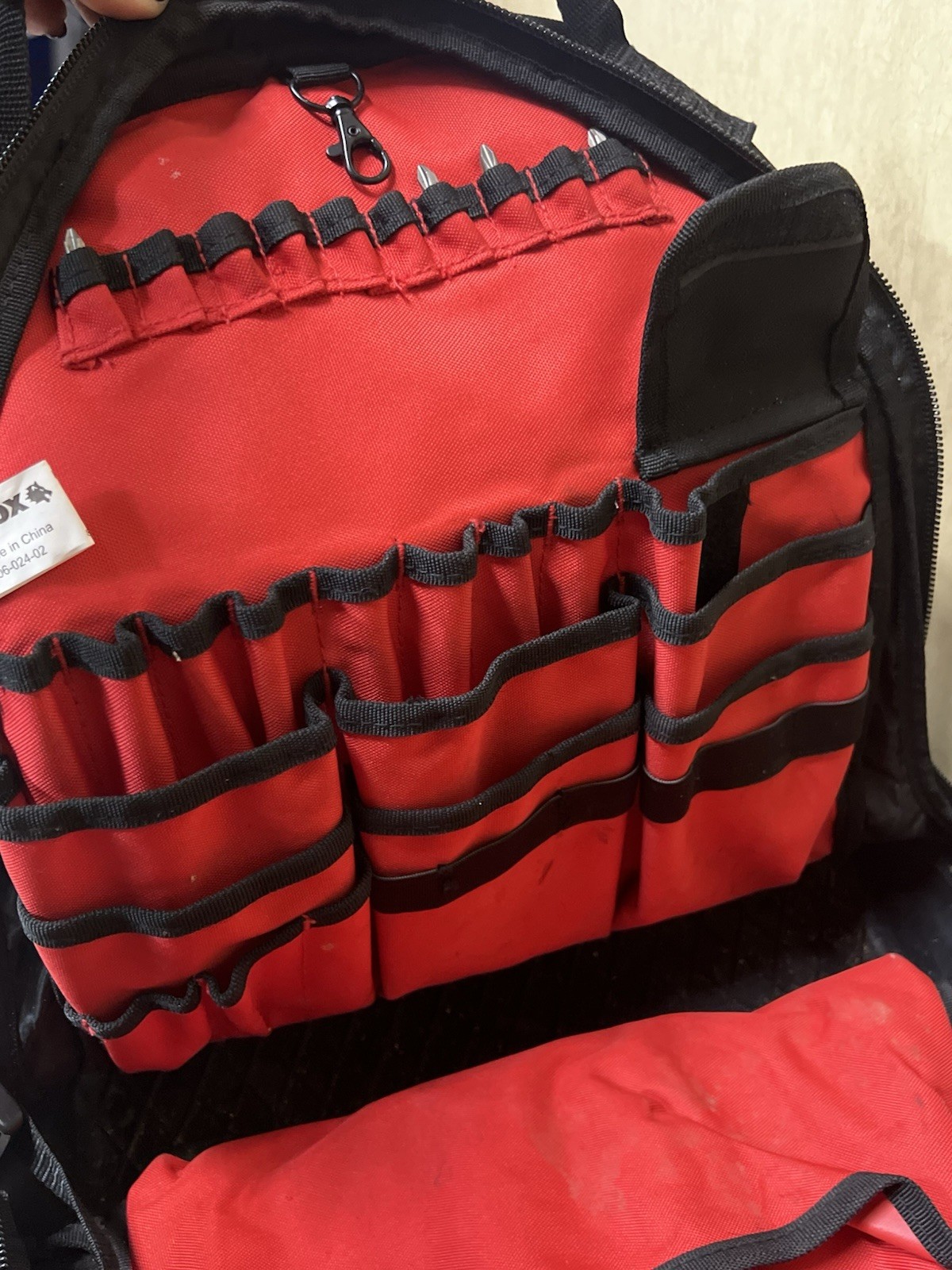 Lenox Tool Bag Backpack Multi Pocket Black Ballistic Nylon Rugged Heavy Duty