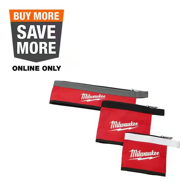 Milwaukee 14 in., 8 in. and 6 in. Multi-Size Zipper Tool Bags in Red (3-Pack)