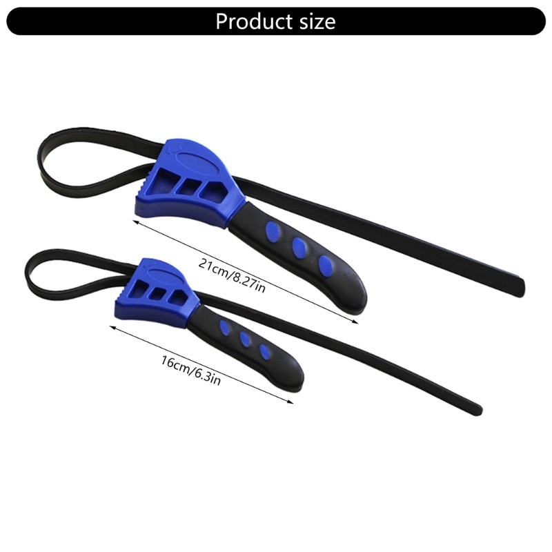 Pack Of 2 Adjustable Rubber Strap Wrenches For Plumbing And Automotive Use