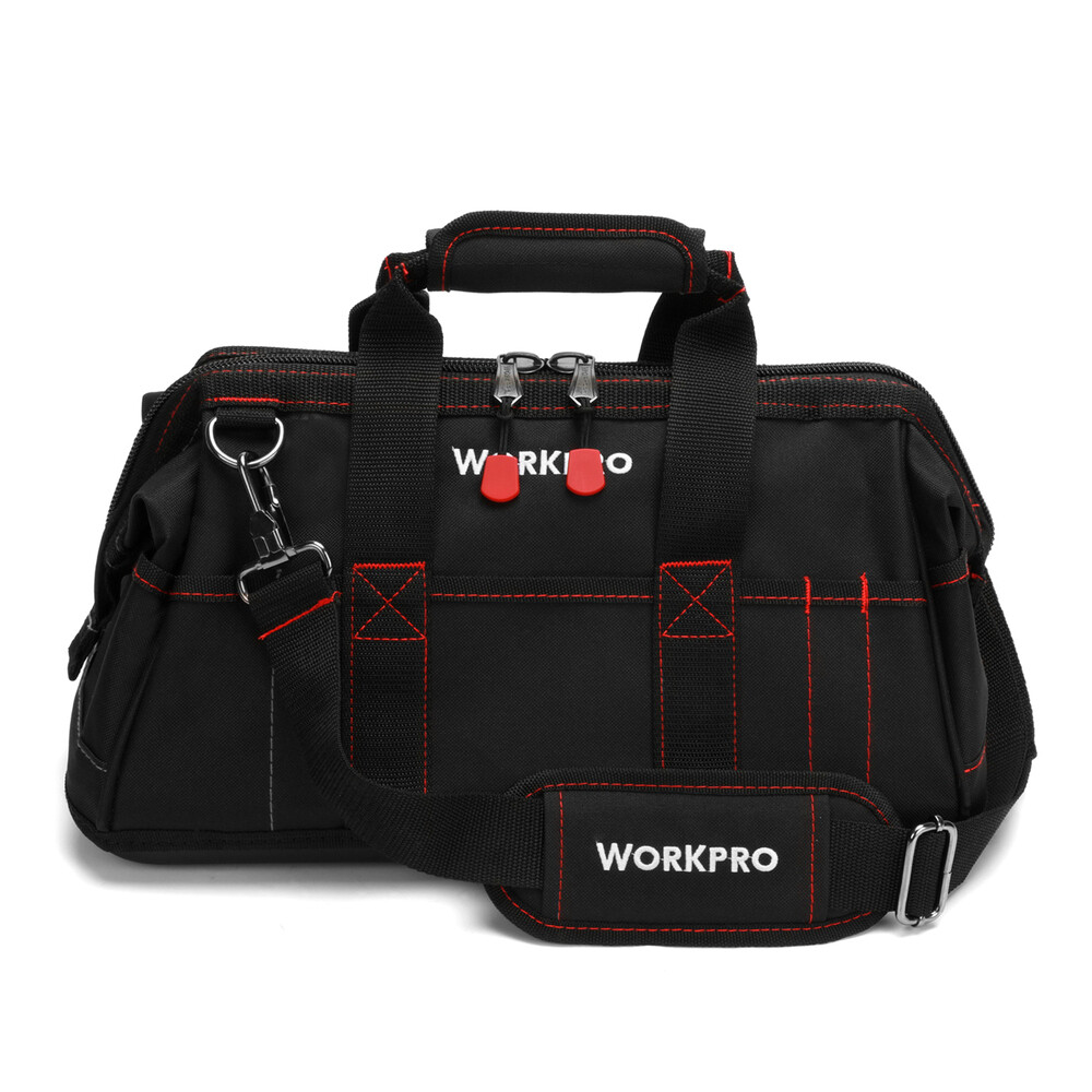 WORKPRO 16″ Zipper Wide Mouth Tool Storage Bag Case Large Capacity w/21 Pockets