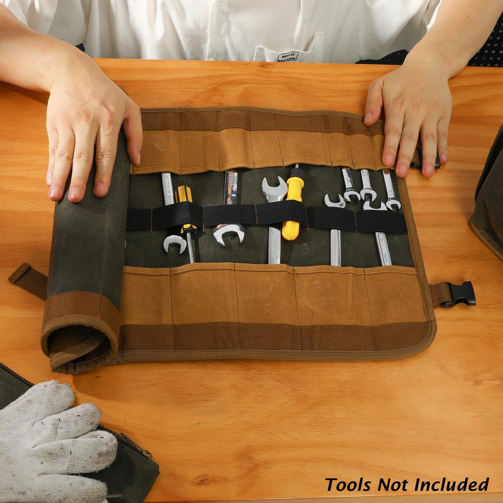 Canvas Tool Roll, 23 Pockets Tool Case, Heavy Duty 16oz Waxed Canvas Tool Sto…