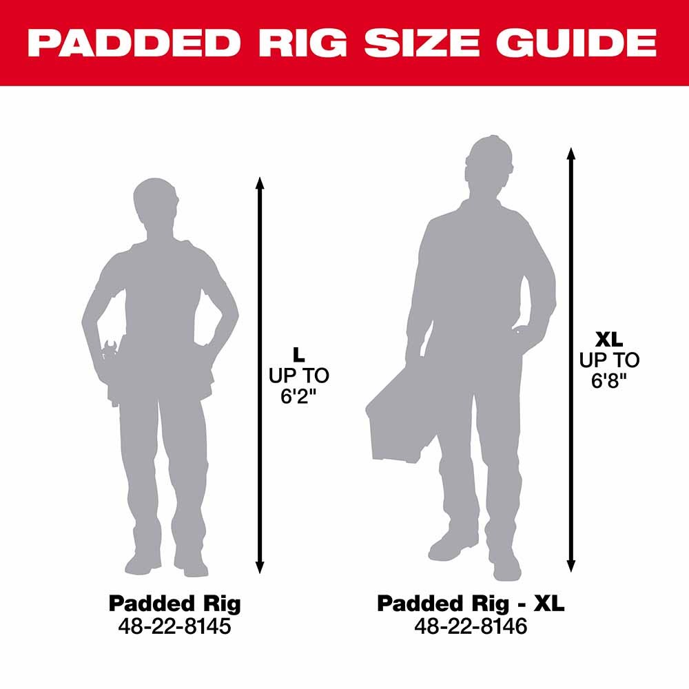 Milwaukee 48-22-8145 Padded Suspension Rig, All Metal Hardware