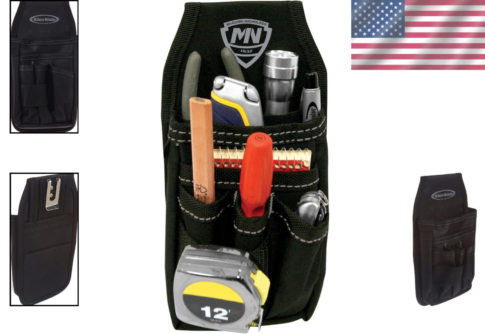 Portable Tool Organizer with 5 Pockets – Clip-On Nylon Attachment for Efficiency