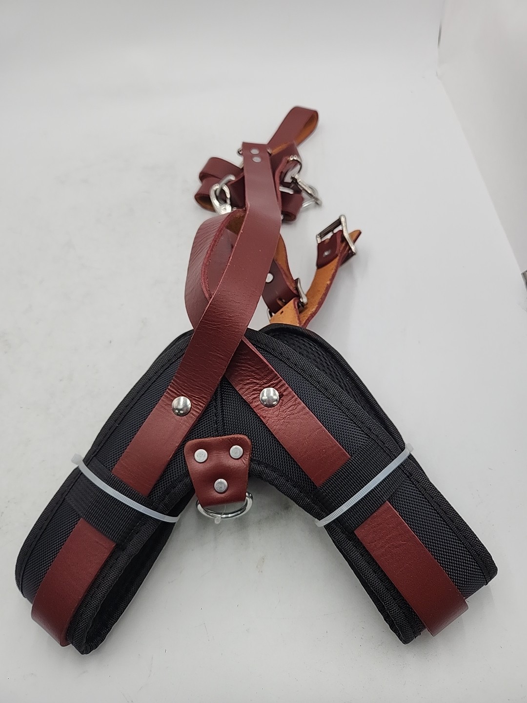Bovino Leather Heavy-Duty Leather Tod Belt Suspenders Adjustable Padded Padded S