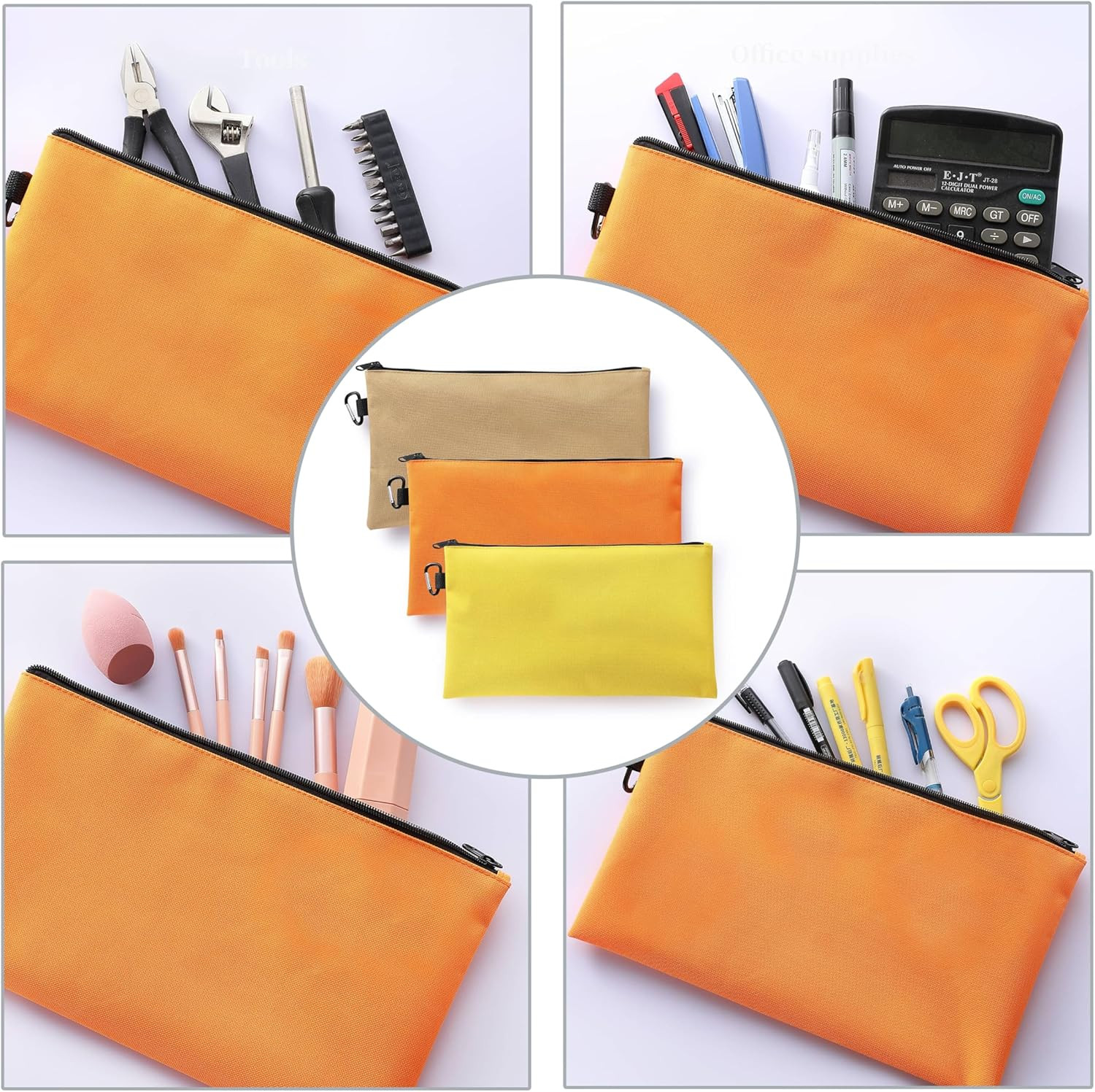 3PCS Tool Pouches with Zipper | Premium, Small Tool Bags, Utility Zipper Pouch,
