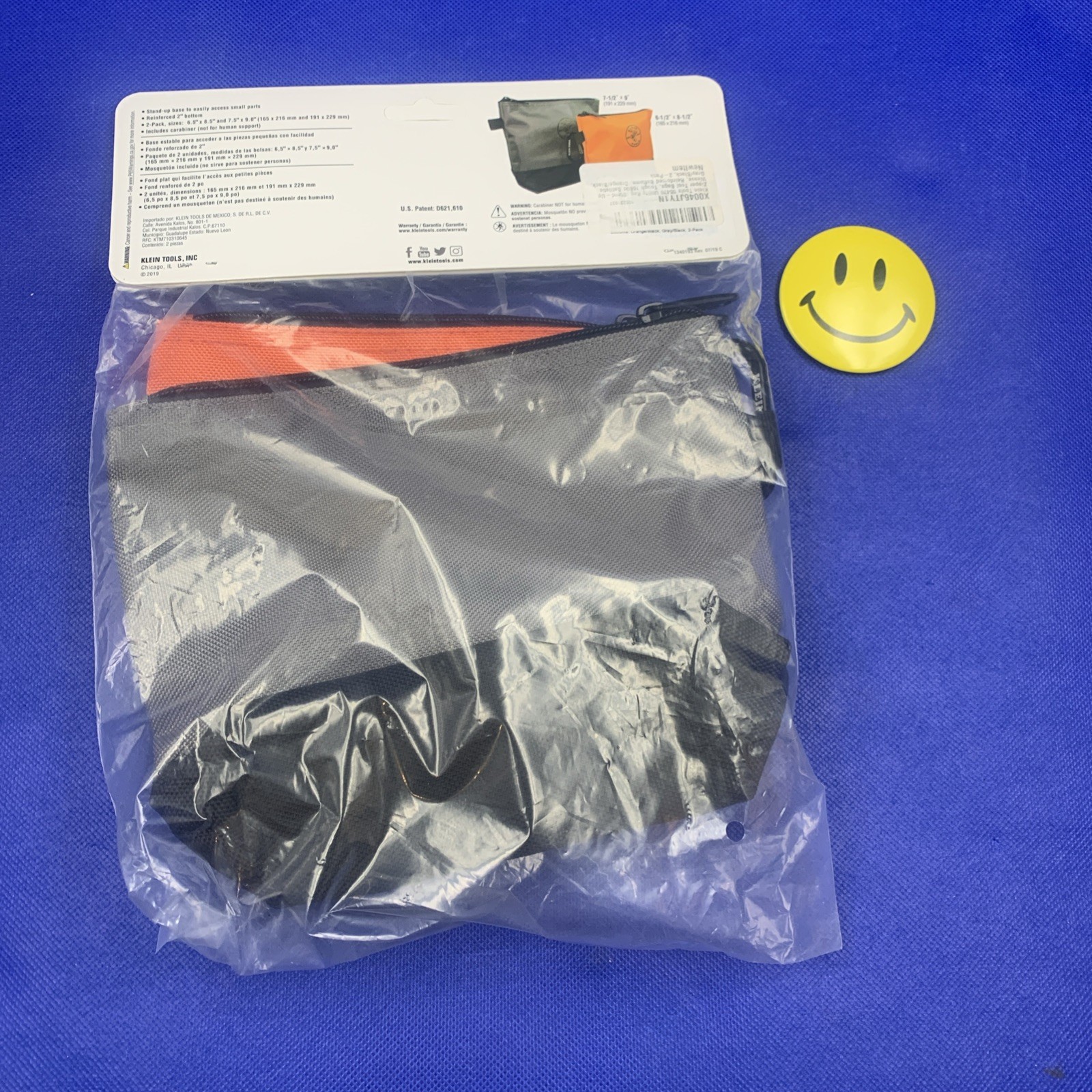 🔥1x Klein Tools Zipper Bag Stand Up Tool Pouch 2-Pack 55470 NEW