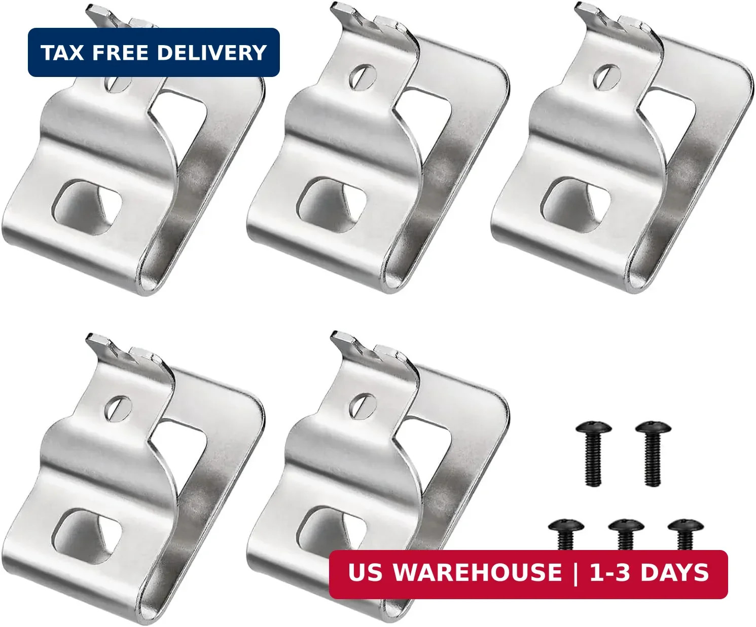 (5-Pack) N268241 N086039 Stainless Steel Belt Clips for Dewalt 20V Power Tools,