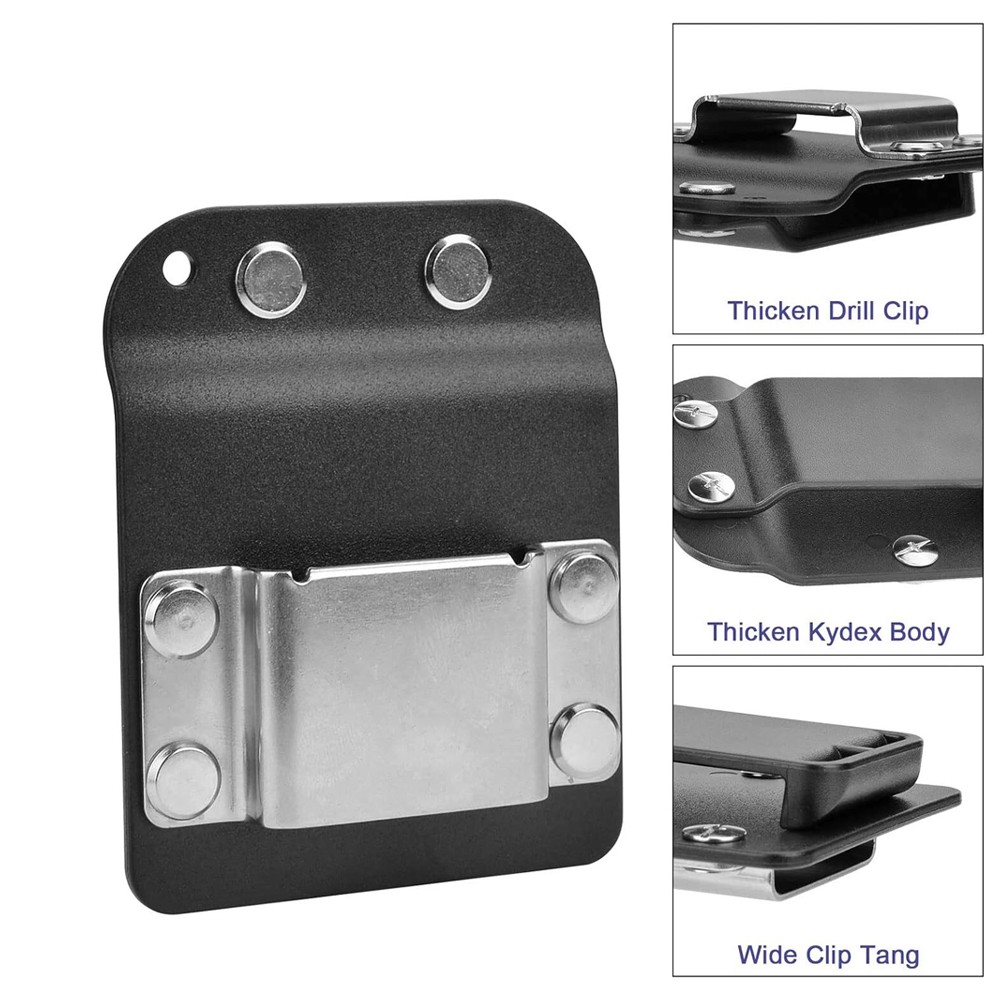 2PACK Clip On Tool Belt Cordless Drill Holder Tape Hook Holster Black