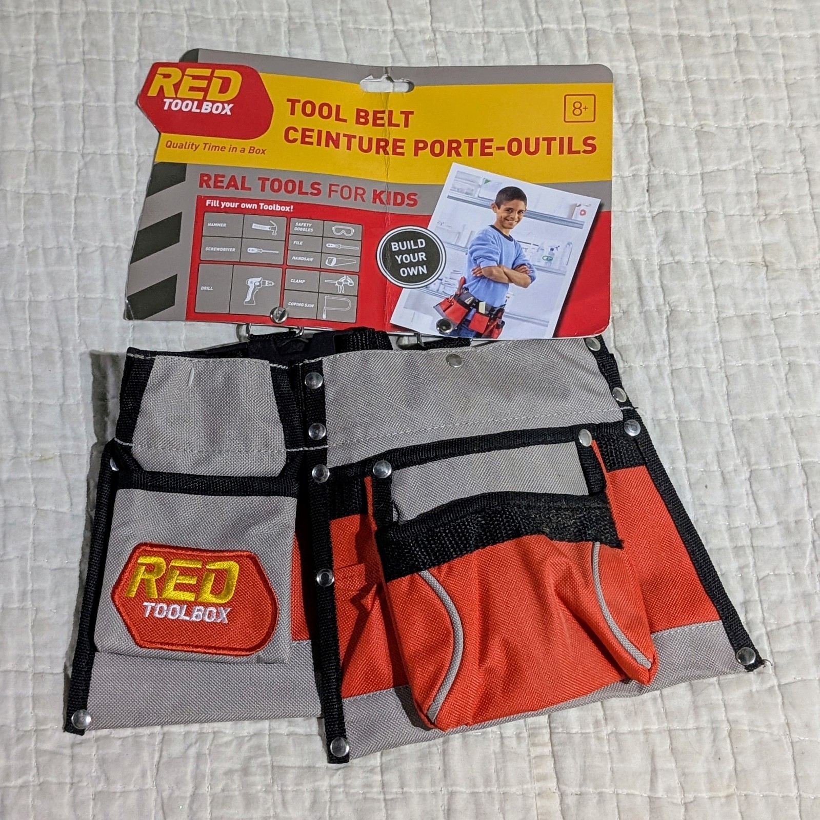 🔥 Kids Tool Belt Youth Red Toolbox Canvas Adjustable Pouch Belt One Size 8+ NEW