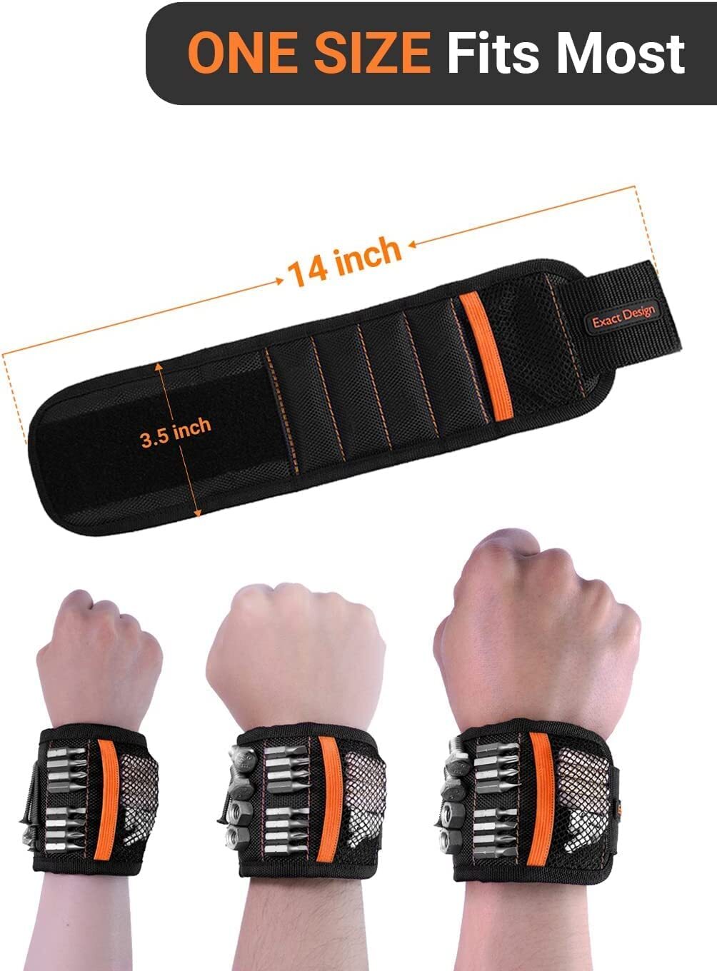 Exact Design Magnetic Wristband – Unisex Bracelet with 8x Super Strong Magnets