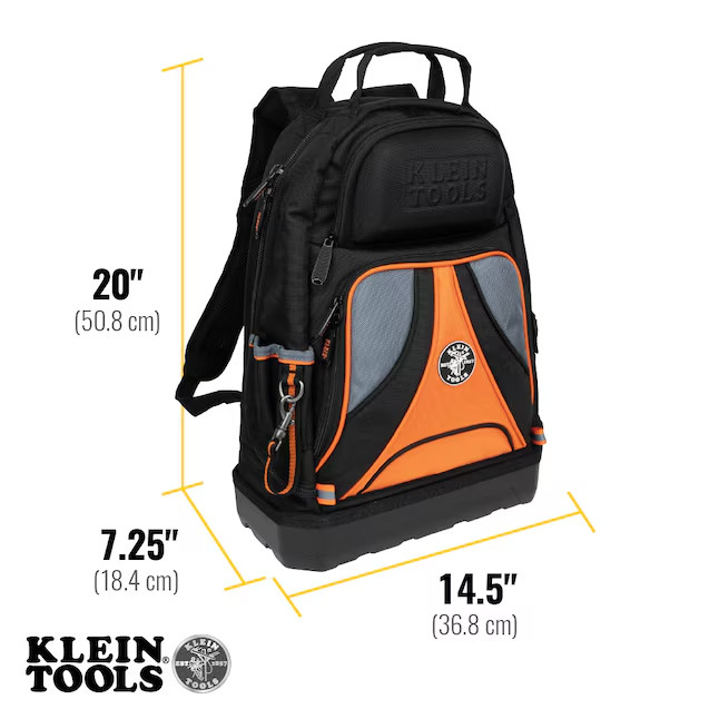 Klein Tools Tradesman Pro Backpack Tool Bag 39 Pockets 14″ Black (US STOCK)