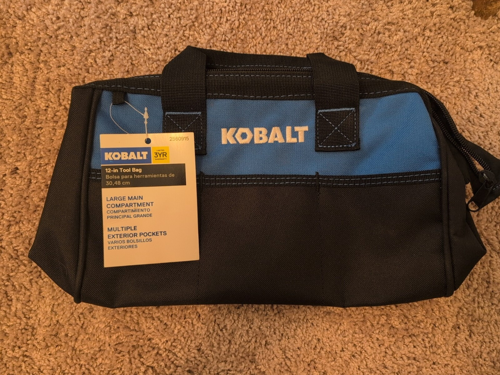 12″ Kobalt Black/blue Polyester 12-in W x 7-in D x 9-in L Tool bag – tool bag
