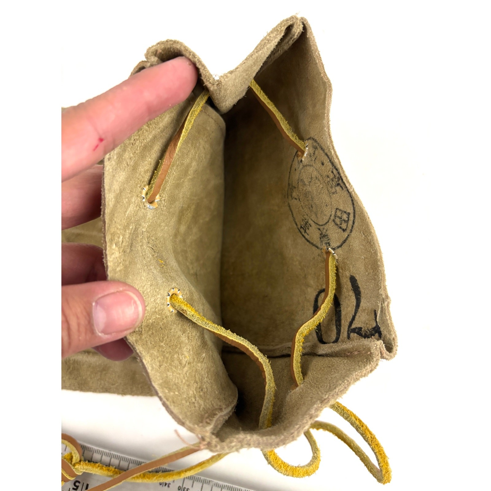 Vintage Neil Martin Leather Suede Bag Pouch Purse SMALL Duffle Drawstring