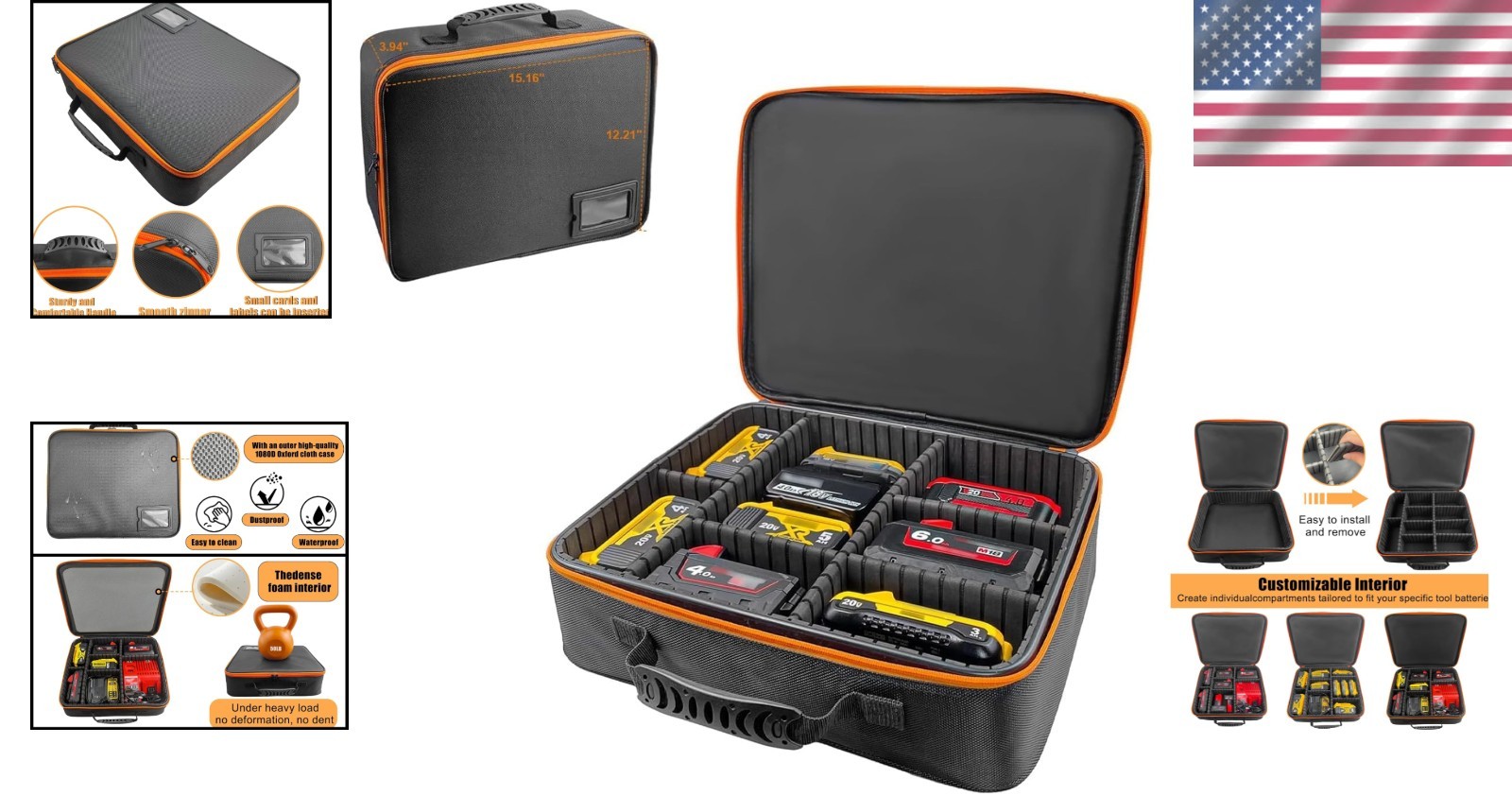Versatile Storage Bag for Tool Batteries & Accessories