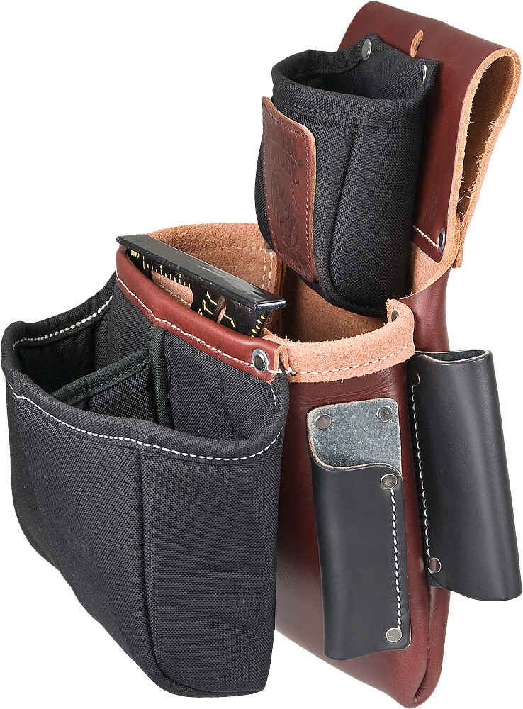 Occidental Leather 5564 Belt-Worn Fastener Bag with Divided Nylon Double Bag