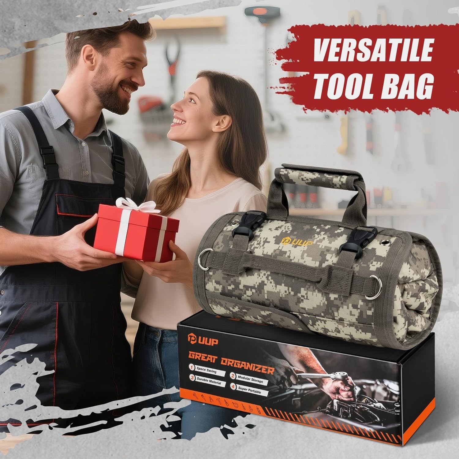Tool Bag Roll Up, UUP Heavy Duty Rolled Empty Tool Storage Organizing, Portable