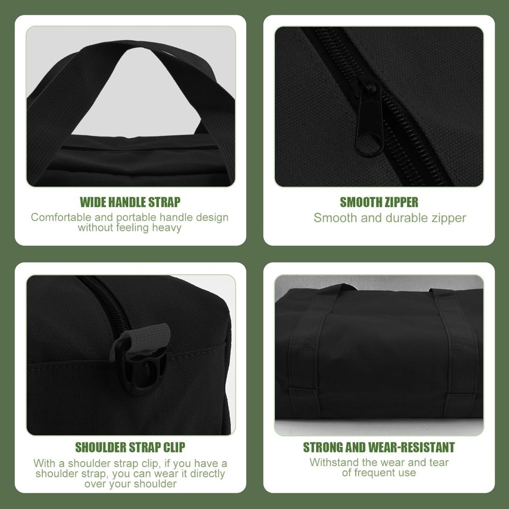 Large Capacity 12 Inch Canvas Tool Bag with Wide Mouth Top Closure for