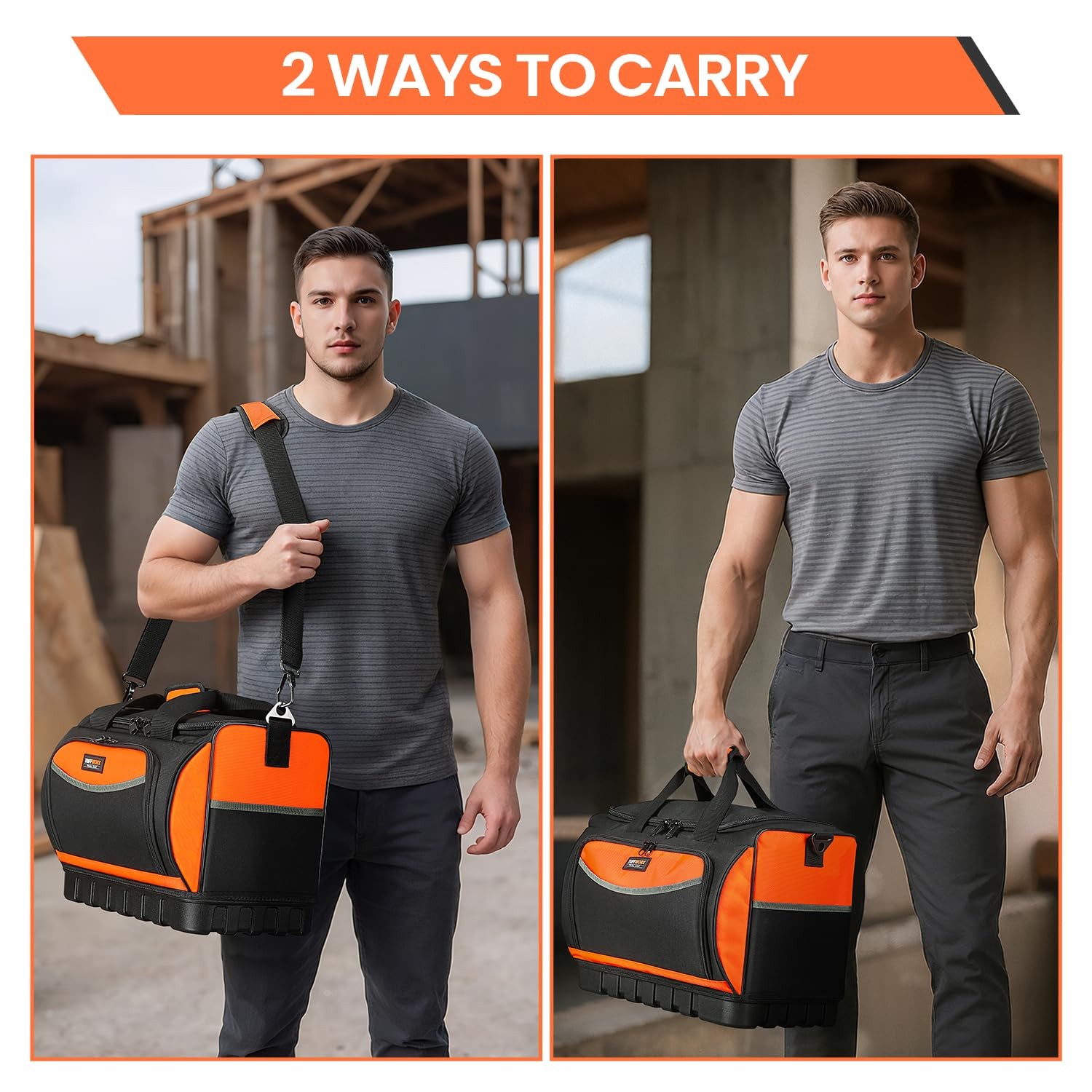 Tool Bag, Large Tool Organizer Bag with 18 Pockets,15.7x 11.4x 9.8 inch, Heav…