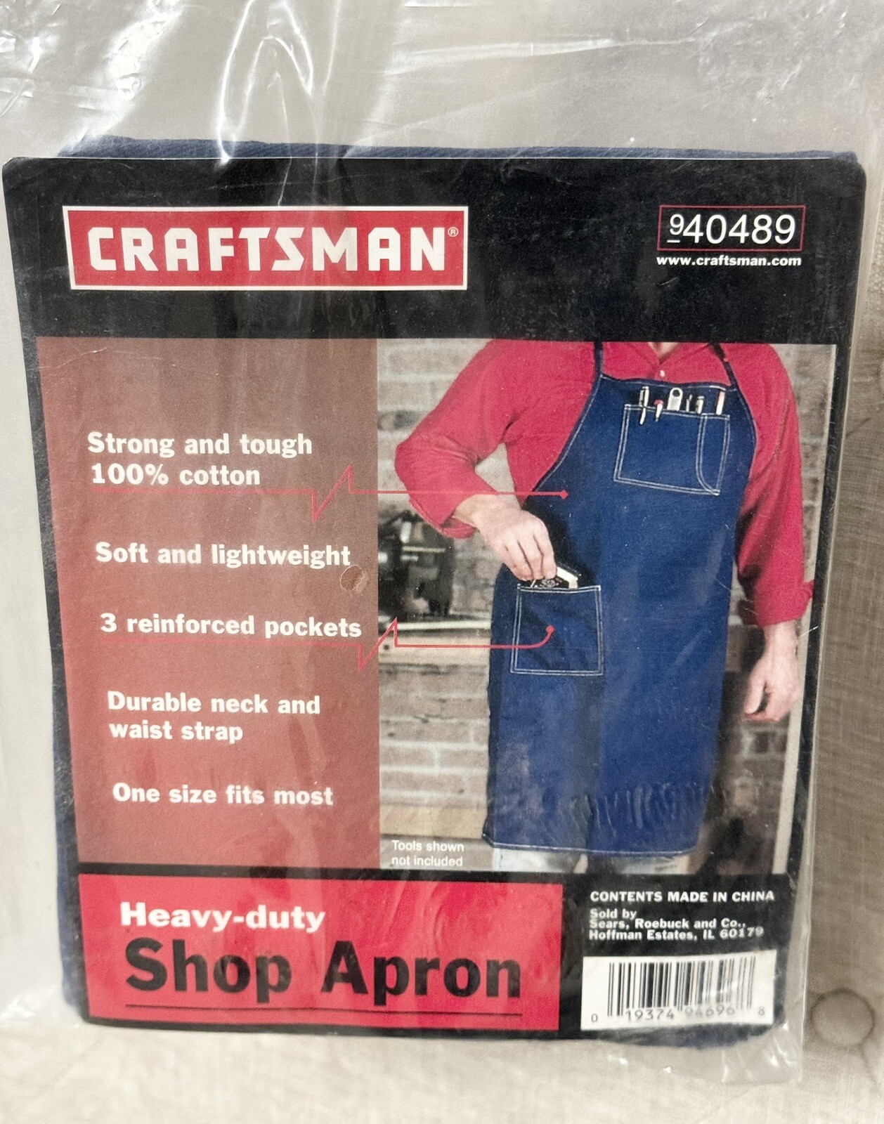 Vintage Craftsman Heavy-Duty 100% Cotton Shop Apron Soft And Lightweight