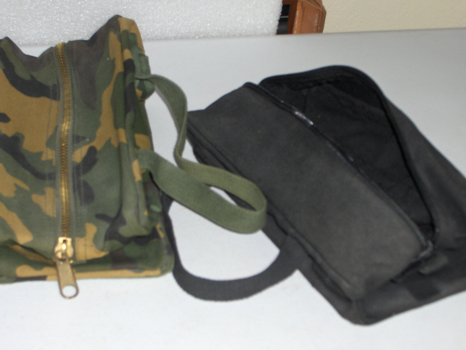 (2)TEXSPORT Cotton Canvas Tool Bag,2 Pockets,11″x6″x7″,11820, Black and Camo.