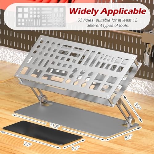 Screwdriver Organizer Holder Adjustable Carbon Steel Silver