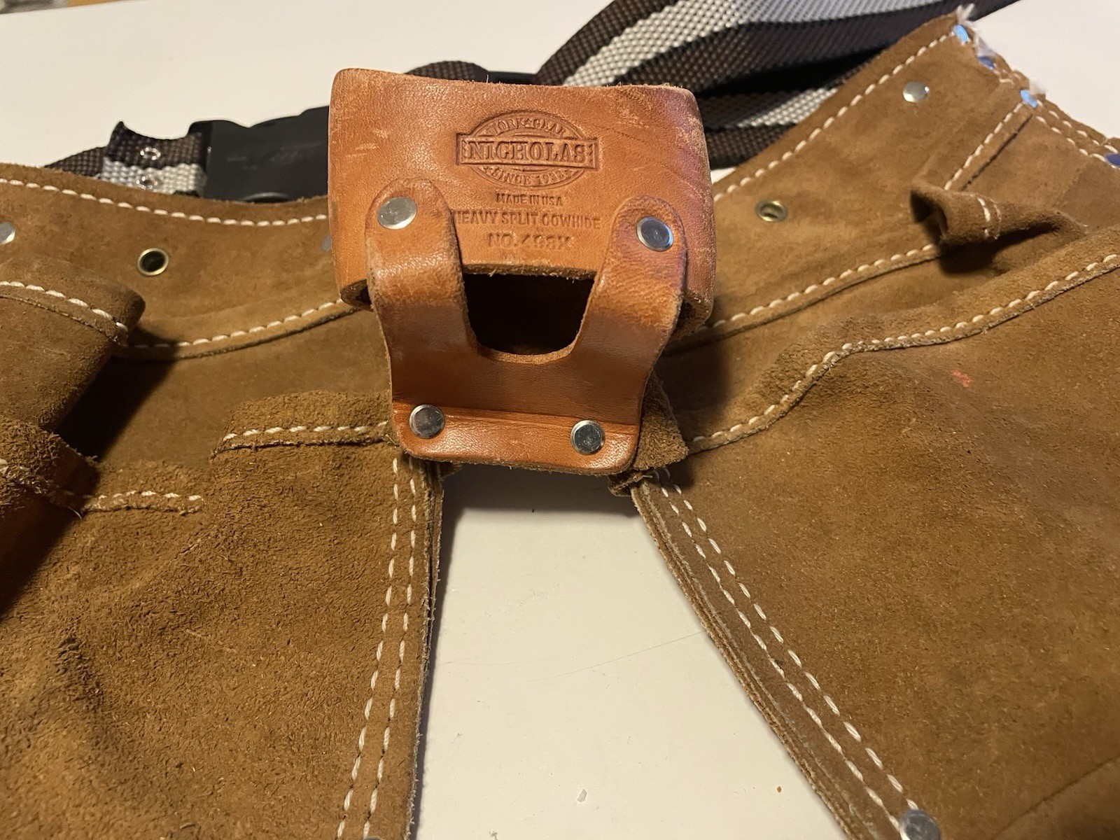 Vintage Nicholas Workgear Heavy Split Cowhide Leather Tool Belt No 493X – USA