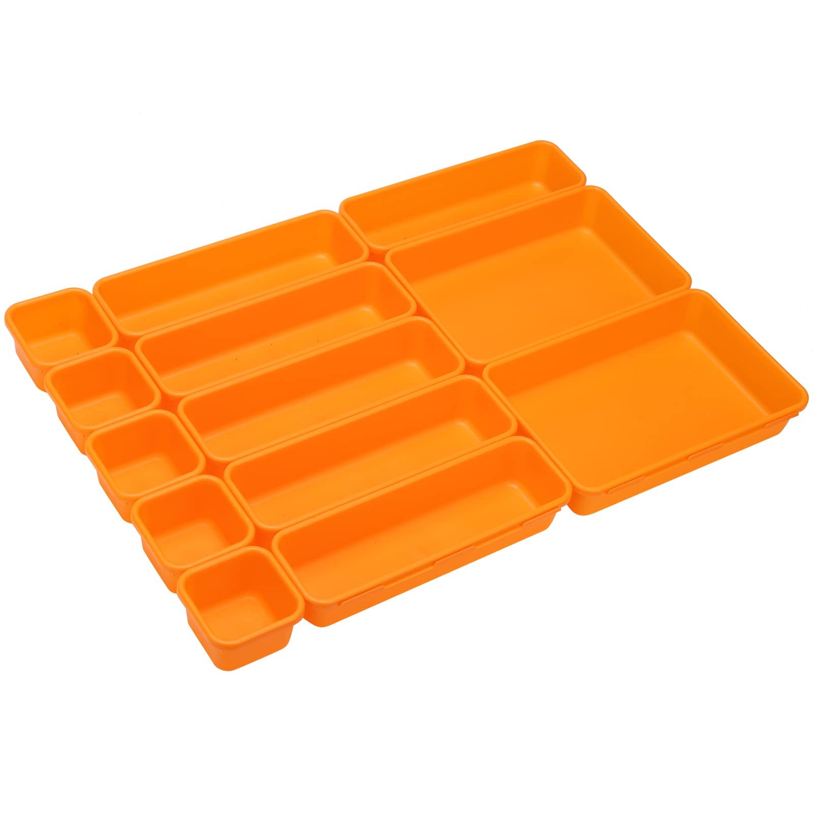 42 Pack Tool Box Organizer Tray Dividers, Rolling Chest Cart Orange