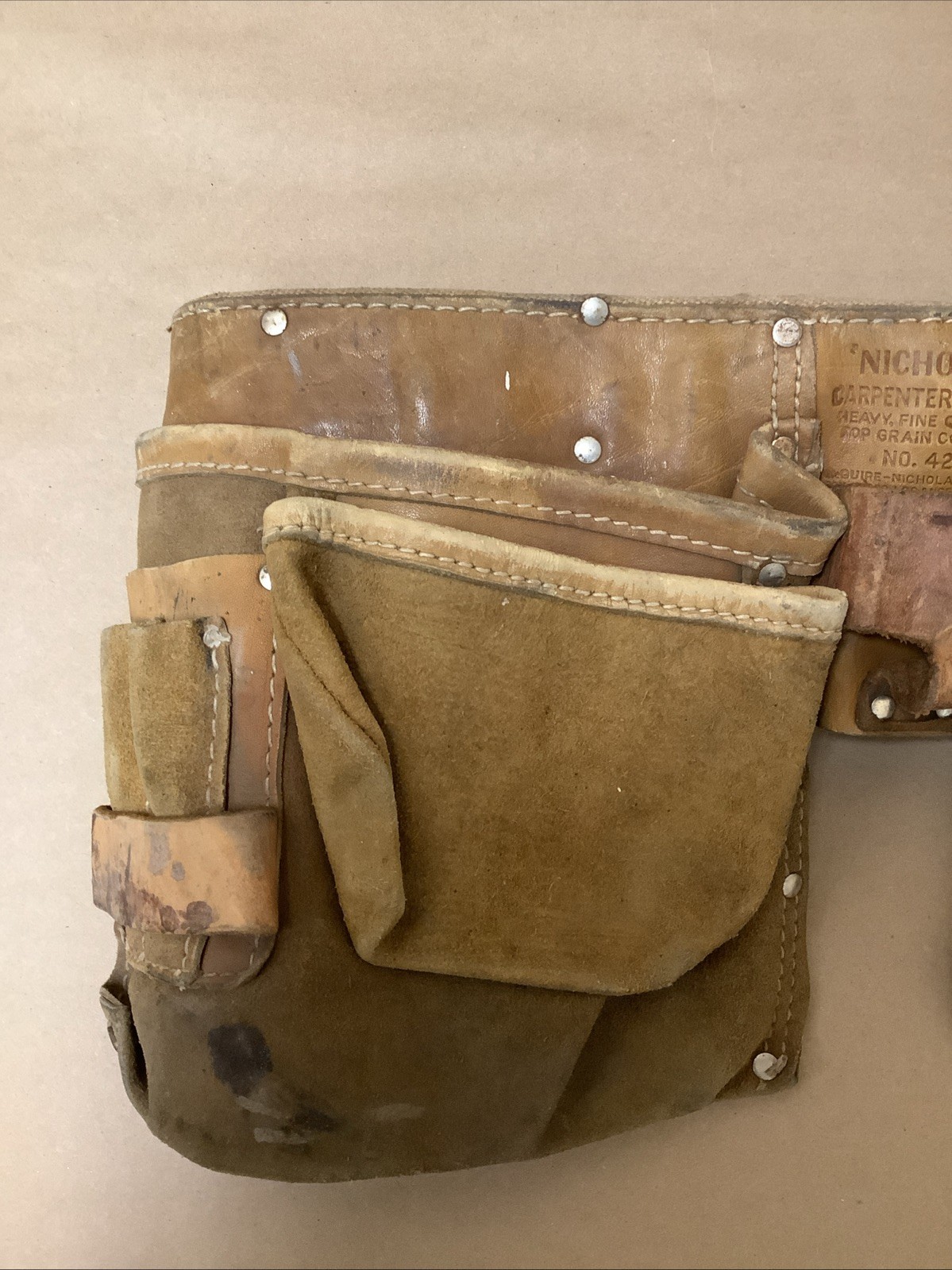 Vintage Nicholas No.427 Carpenter Apron – Brown/Silver