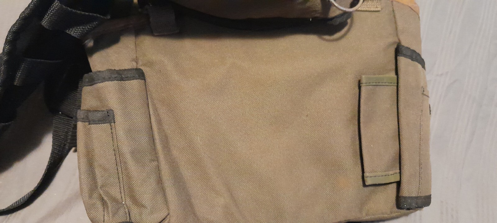 Electrical Tool Pouch With Attached Waist Belt And Shoulder Harness Army Green