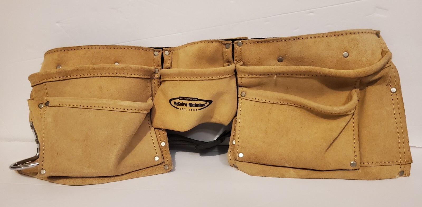 Mcguire Nicholas Carpenter Tool Pouch-2 bags and snap belt Light Tan