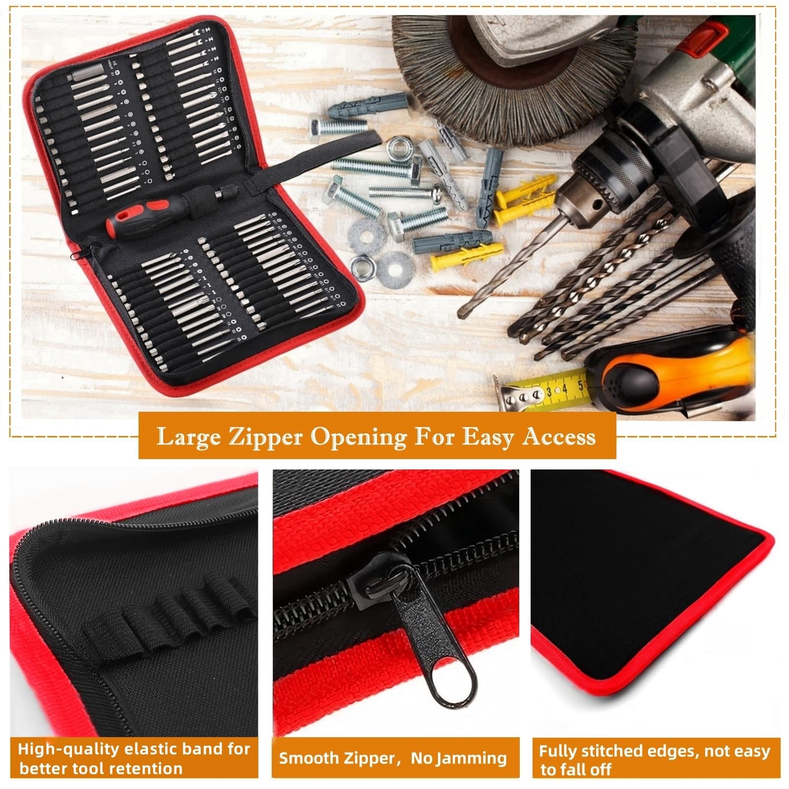 BLIRITEL Drill Bit Organizer 8.85 inches x 6.97 x 1.65 inches, Black