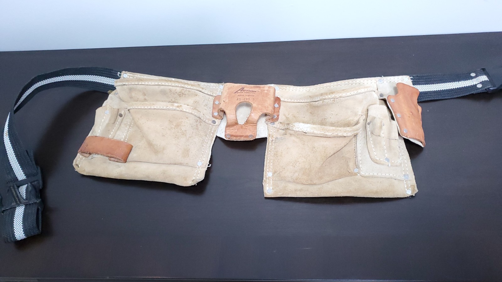 Action Work Products Suede Leather Carpenter Tool Pouch Belt R-499-3