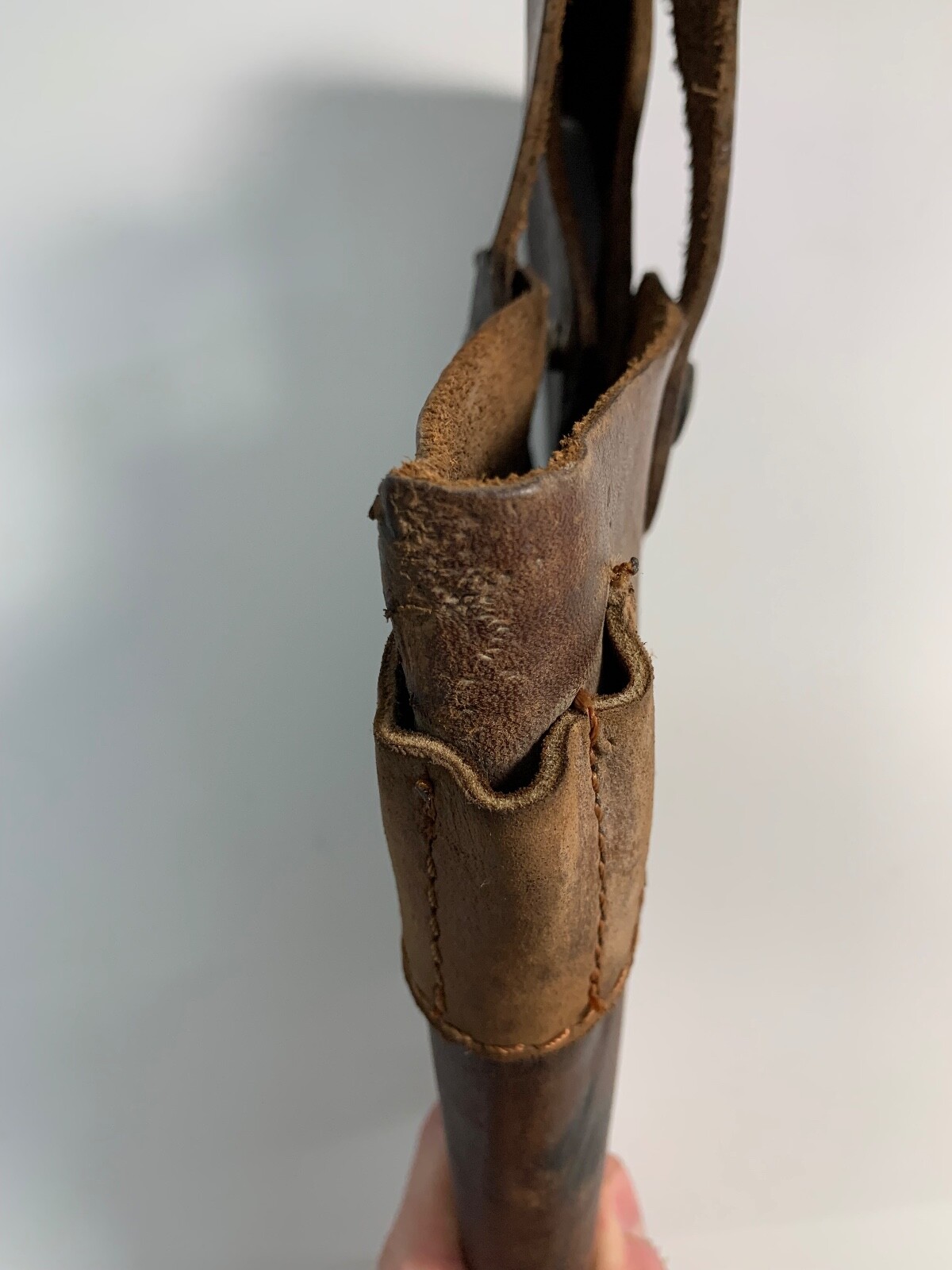 Vintage AWP General Construction Heavy Leather Drill Tool Belt Holster Mexico