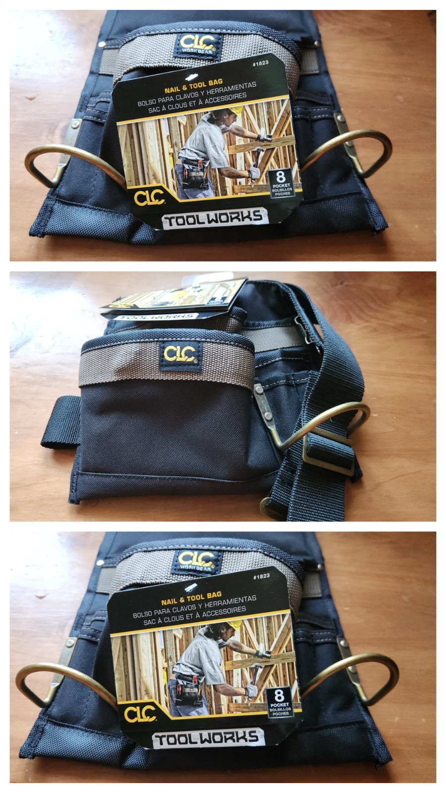 Lot of 3 CLC Custom Leathercraft Nail & Tool Bag, Poly, 8 & 5-pocket NWT (HGTV)