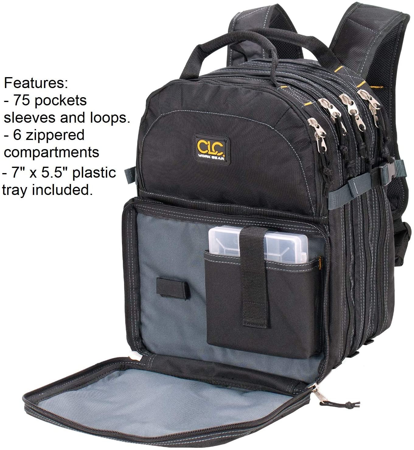 75 Pocket Backpack Technician Bag Tools Organizer Storage Durable Heavy Duty